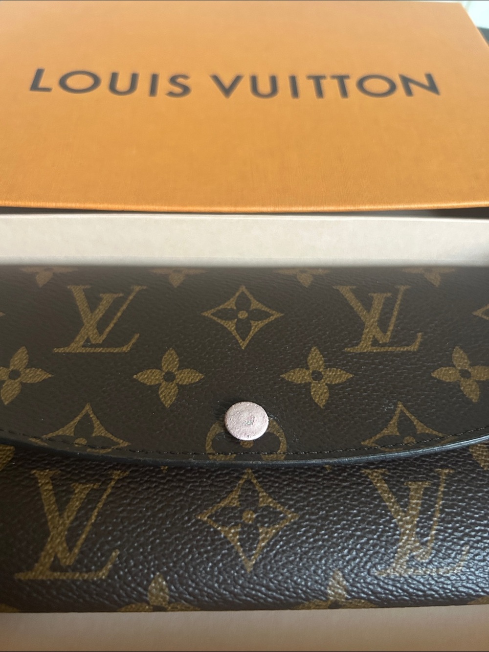 Louis Vuitton Monogram Canvas Emilie Long Wallet in Brown and Pink - Picture 3 of 17